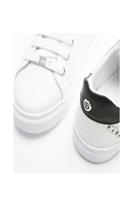 'Bradd' White Leather Trainers
