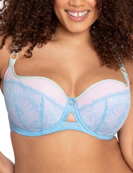 Curvy Kate Emboost Padded Balcony Bra -  Blue/Lilac