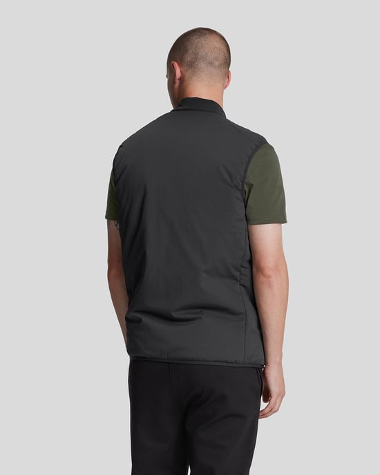 Lyle & Scott Sports Hybrid Double Baffle Gilet Black