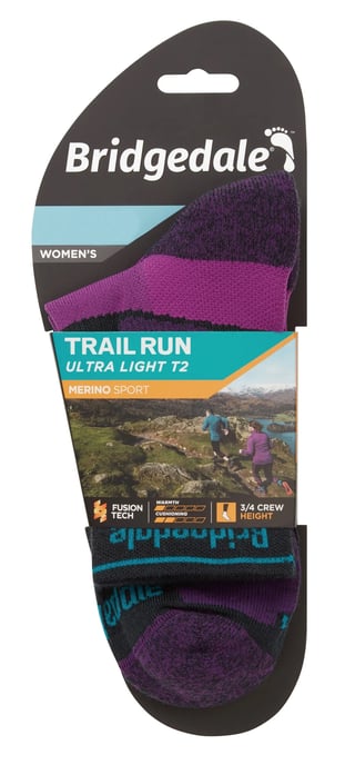 Bridgedale - Calcetines Ultraligeros Merino - Carbón / Morado - Image 2