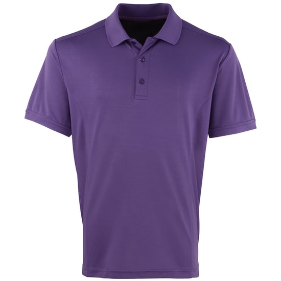 Premier Mens Coolchecker Pique Short Sleeve Polo T-Shirt (Purple) - Image 1