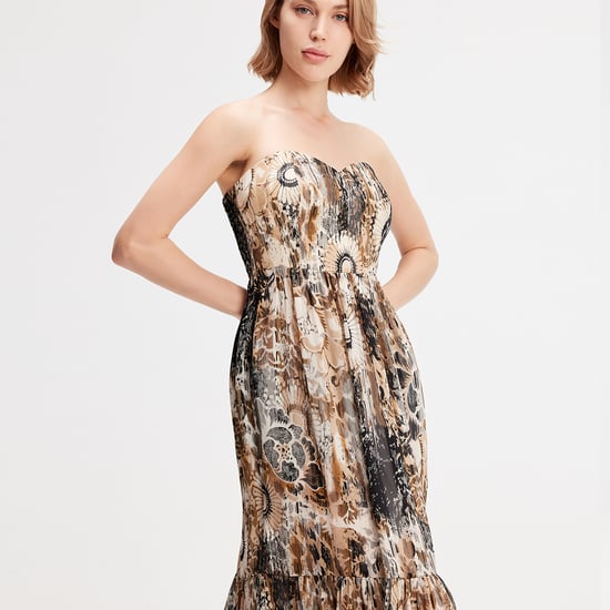 Bustier chiffon maxi dress with abstract floral print - Image 5