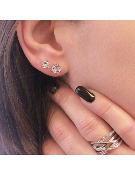 Anillo Criss Cross - Plata y Cristal - Image 2