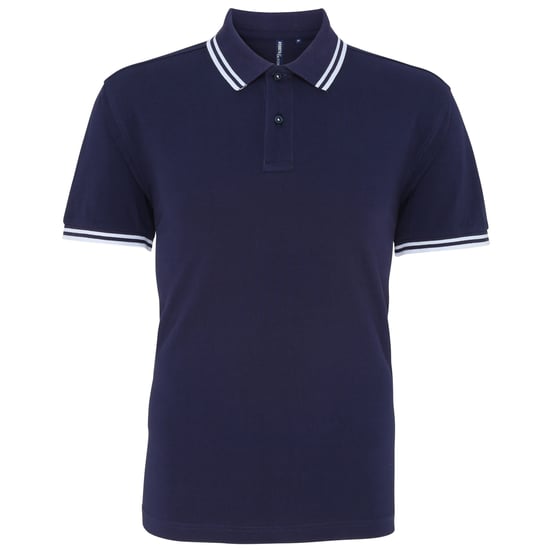 Asquith & Fox Mens Classic Fit Tipped Polo Shirt (Navy/ White) - Image 1