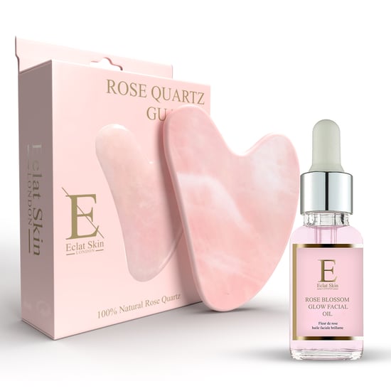 Eclat Skin Rose Blossom Glow Facial Oil+Rose Quartz Gua sha