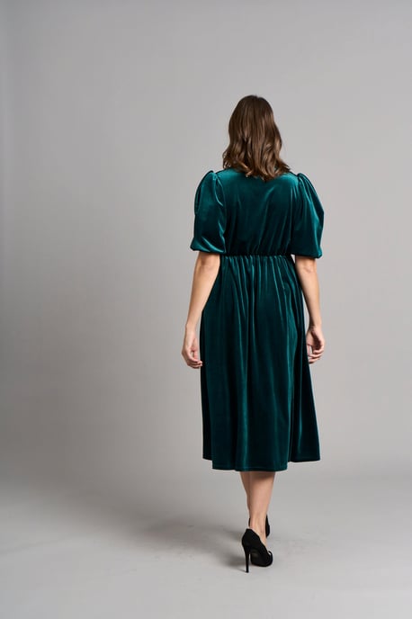 Vestido de terciopelo Tanya - Esmeralda - Image 3