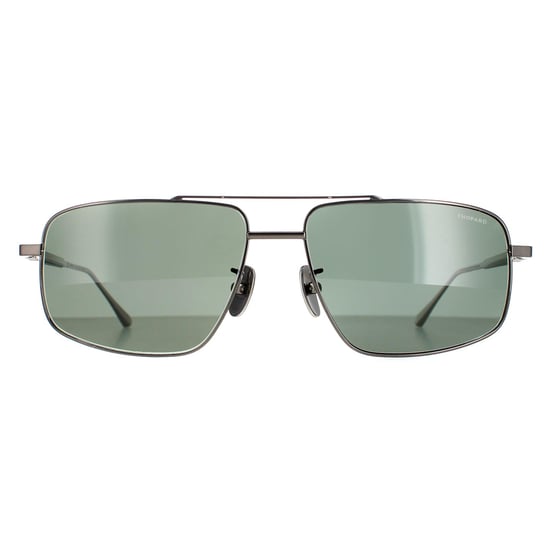 Chopard Aviator Mens Total Shiny Gunmetal Grey Green Polarised SCHF21M