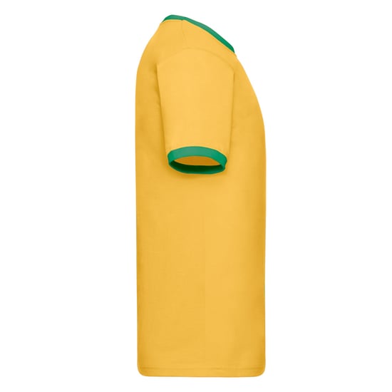 Fruit of the Loom Mens Ringer Contrast T-Shirt (Sunflower/Kelly Green) - Image 3