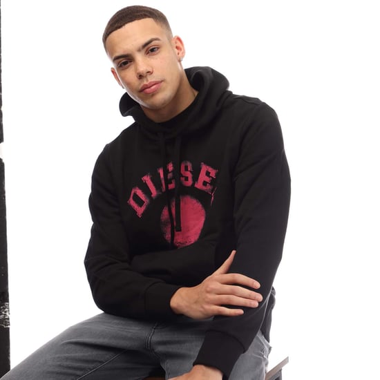 Sudadera Negra Con Capucha Y Diseño De Puntos Distorsionados De Diesel - Image 4