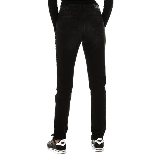 Long worn effect denim pants 6X5J28-5D08Z woman