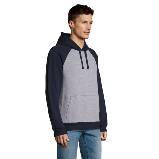 SOLS Unisex Adult Seattle Sweatshirt (Grey Melange/French Navy) - Image 3