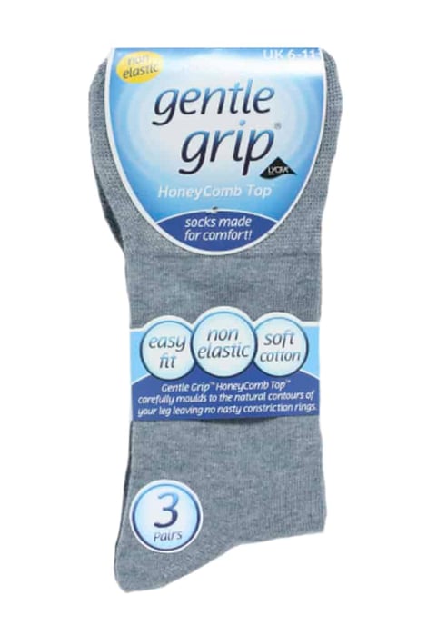 Gentle Grip - Men's Socks Bigfoot Honeycomb Top Cotton Rich Pack of 6 - SOMRJ Blue - Image 2