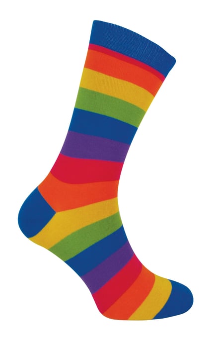 Mr Heron - Calcetines de bambú para hombre | Calcetines de rayas Argyle | Regalos para él - Rayas Arco Iris - Image 1