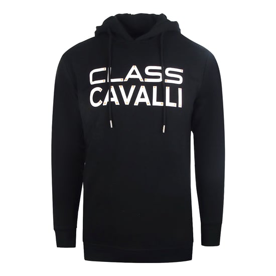 Cavalli Class Reverse Logo sudadera con capucha negra - Image 1