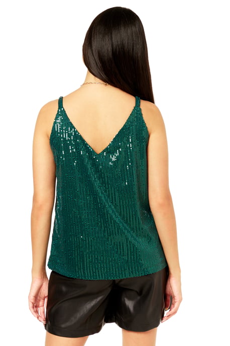 Sequin V Neck Cami Top