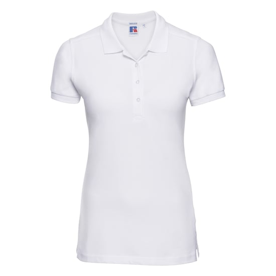 Russell Womens/Ladies Stretch Short Sleeve Polo Shirt (White) - Image 1