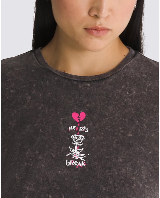 VANS Women's Heartbreaker Crew Crop T-Shirt in Black - Image 4