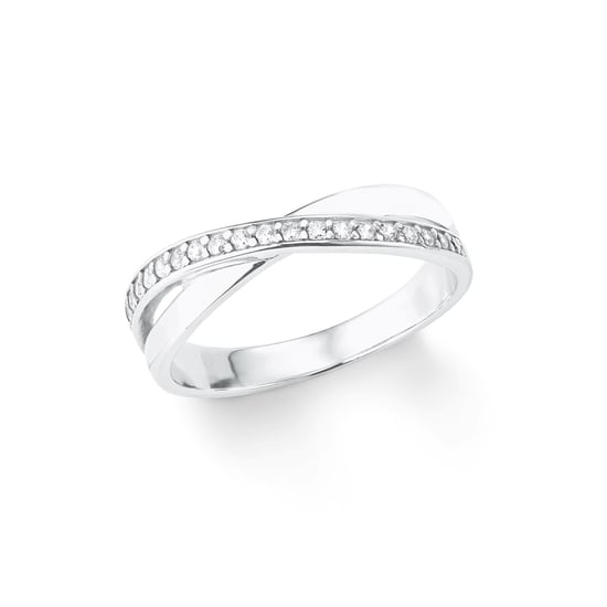 Amor ring for ladies, 925 Sterling silver, zirconia synth.