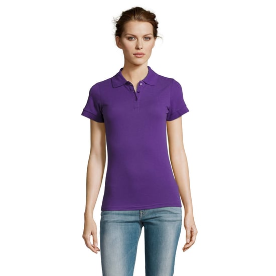 SOLs Womens/Ladies Prime Pique Polo Shirt (Dark Purple) - Image 3