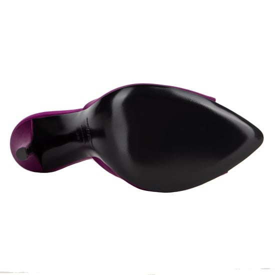 Saint Laurent Goldie Mules In Satin Crepe Purple - Image 4