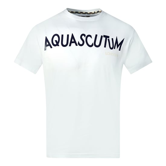 Aquascutum Distorted Logo White T-Shirt
