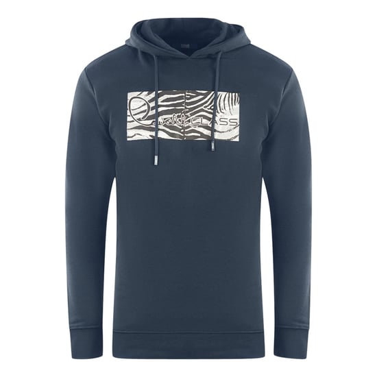 Sudadera azul navy con logo de estampado de cebra de Cavalli Class - Image 1