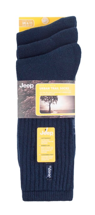 JEEP - 3 Pares de Calcetines de Algodón Vintage para Hombre Acolchados para Botas de Senderismo - Image 2