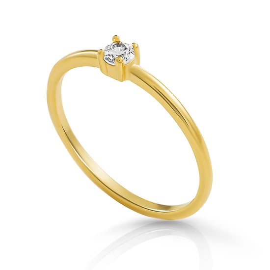 Orphelia 'Solitaire' Women's 925 Sterling Silver Ring - Gold ZR-7527/G - Image 2