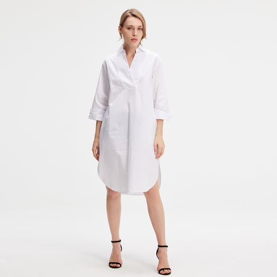 Minimalist cotton shirt dress - Image 3