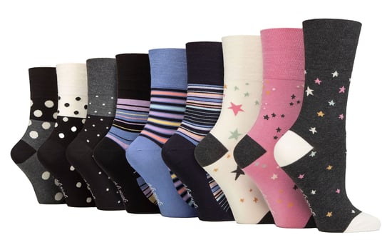 Paquete de 9 Calcetines de Bambú para Mujer | Agarre Suave | Calcetines Extra Anchos Suaves y No Elásticos - Multicolor - Image 1