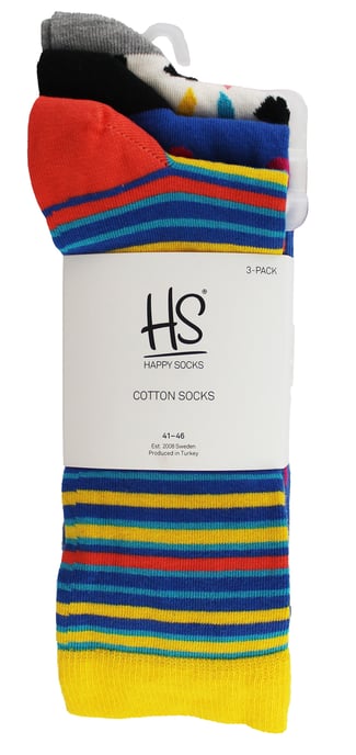 HS by Happy Socks - Pack de 3 Calcetines de Rayas Clásicos para Hombre - Rayas (Brights) - Image 2