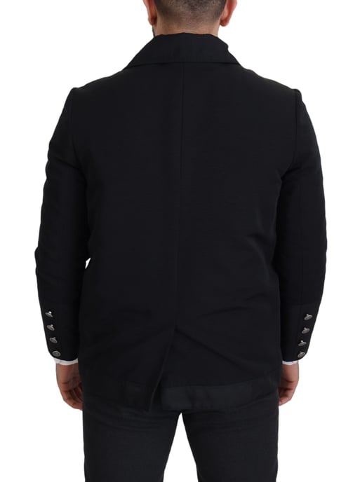 Chaqueta de Hombre de Lana Negra con Cuello y Cierre Completo Dolce & Gabbana - Image 4