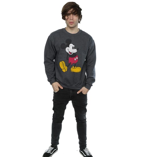 Disney Mens Mickey Mouse Classic Kick Sweatshirt (Dark Heather) - Image 4