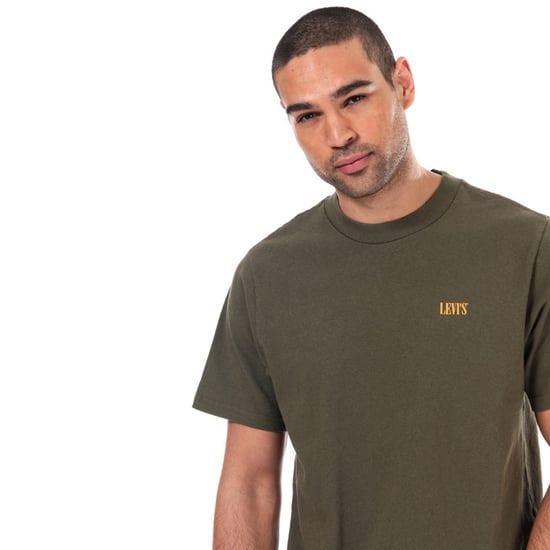 Men's Levis Relaxed Mock Neck T-Shirt in olive