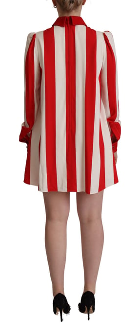 Vestido mini de camisa elástica blanco y rojo para mujer de Dolce & Gabbana - Image 3