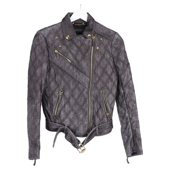 Gucci Monogram Biker Jacket in Black Leather - Image 4