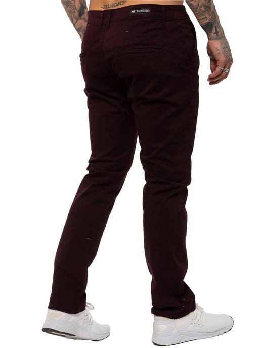 Enzo | Jeans Chino de Corte Slim Fit para Hombre - Burdeos - Image 3