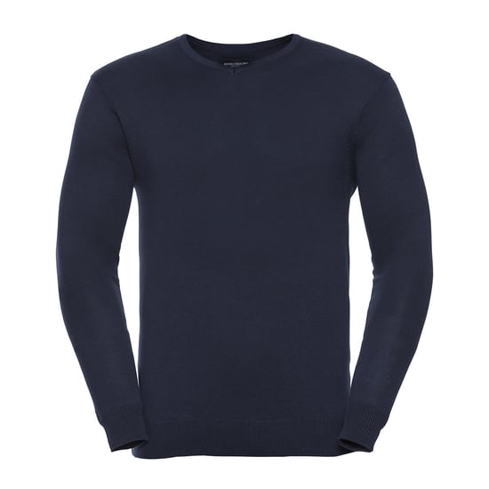 Russell Collection Mens Knitted V Neck Sweatshirt (French Navy) - Image 1