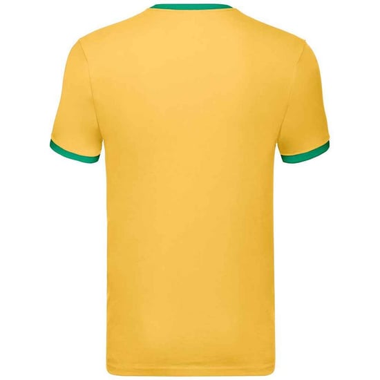 Fruit of the Loom Mens Ringer Contrast T-Shirt (Sunflower/Kelly Green) - Image 2