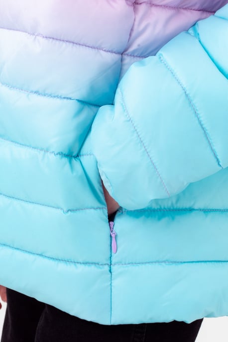 Hype Girls Multi Mykonos Fade Script Lightweight Puffer Jacket
