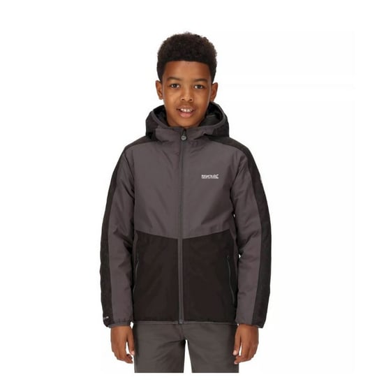 Regatta Childrens/Kids Volcanics VI Waterproof Jacket (Black/Dark Grey) - Image 4