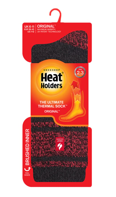 Calentadores - Calcetines Térmicos Extra Gruesos para Hombre para el Invierno | Calcetines Aislantes de Forro Polar Cálido | Regalos para Hombre - Carbón / Rojo (Atenas) - Image 2