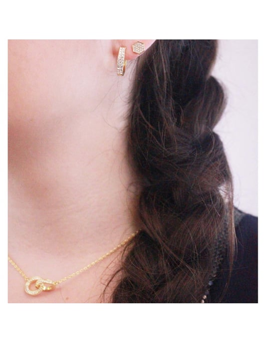 Pendientes Glamour - Oro y Cristal - Image 2