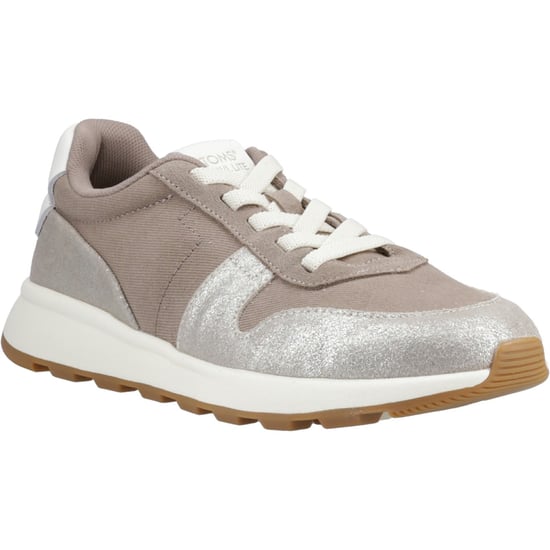 TOMS TRVL Lite Retro Leather Women's Silver Trainers - Image 1