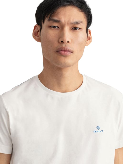Gant | Camiseta cuello redondo hombre Logo contraste - Blanco - Image 3