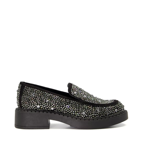 Dune Ladies Glimmerz - Tractor Hot-Stoned Suede Loafers