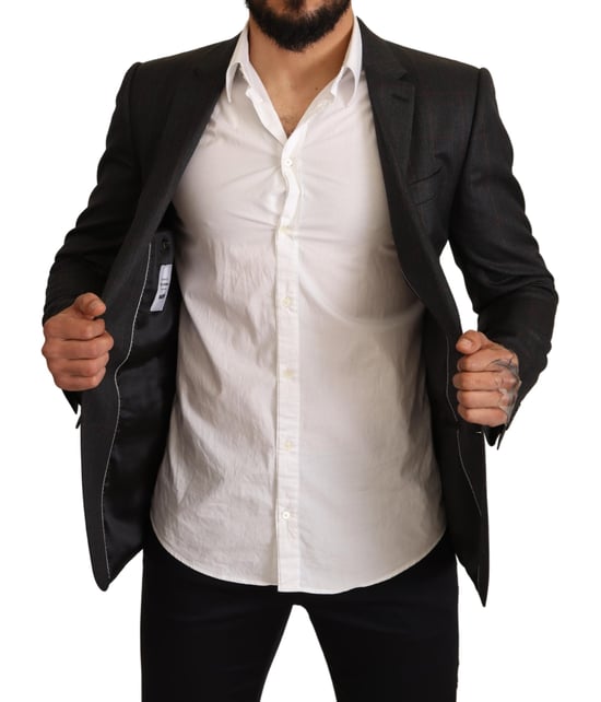 Blazer de lana gris a cuadros para hombre de Dolce & Gabbana ajuste slim - Image 3