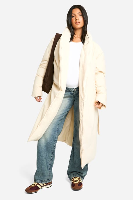 Maternity Belted Duvet Puffer Coat - Image 1