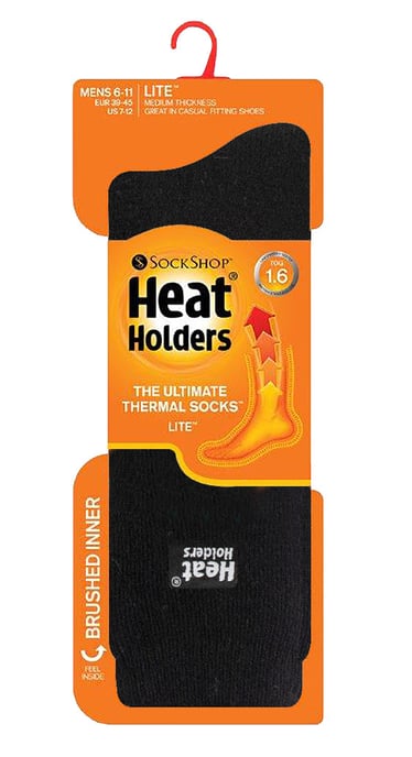 Heat Holders Lite - Multipack de 3 pares Calcetines térmicos aislantes para hombre para invierno | Calcetines finos y cálidos para vestir - Negro - Image 2