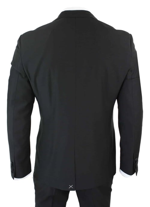 Traje de esmoquin negro de 3 piezas para hombre, clásico, de satén, para cenas, bodas, bailes de graduación - Image 6
